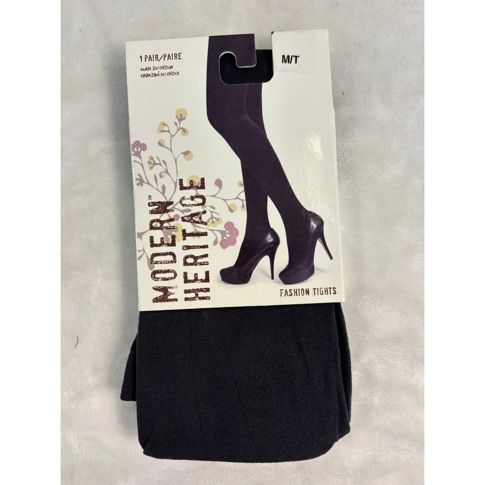 Modern Heritage Fashion Tights Charcoal Anthracite Gray‎ Opaque Size M/T 0358336